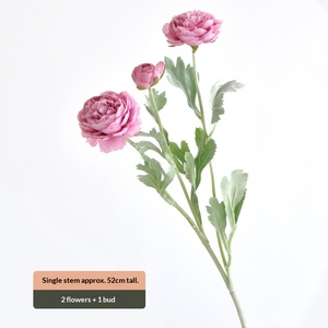 Peonia Artificiale Bianca a 3 Teste con <span class=keywords><strong>Ranuncolo</strong></span>, 50cm, Fiori Premium per Decorazioni Soggiorno, Composizioni Floreali per Matrimoni e Ingrosso - Product Image 6