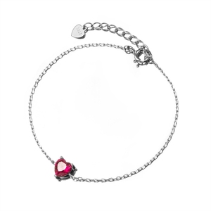 Bracelet en argent sterling S925 plaqué or 18 carats, orné d'un grenat rouge – un luxe discret et élégant, un charme raffiné. - Product Image 5