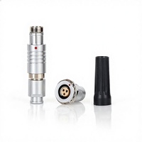 Conector de Aviación Circular Multifilar Serie F, Chapado en Oro, Latón, Macho/Hembra, IP68, Autoblocante de Empuje y Tracción