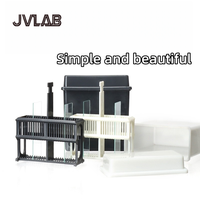 Cylindre de coloration pour lames de microscope en verre, Kit de réparation d'antigènes en plastique PP, Rack de coloration, Ensemble combiné noir, blanc, gris, bleu, pour laboratoire JVLAB