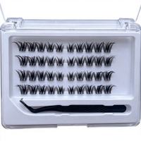 Kit de Cils en Grappes Effet 3D avec Applicateur et Pince à Épiler, Fibres Protéinées Premium, Étui Transparent Réutilisable, Faux Cils DIY