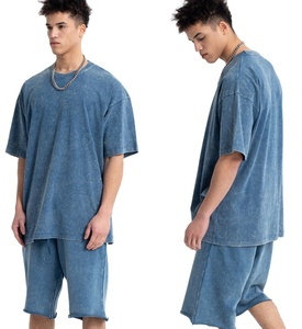 มาใหม่ฤดูร้อนขนาดใหญ่100% ผ้าฝ้ายเสื้อยืดกางเกงขาสั้นกางเกงขาสั้นผู้ชาย2ชิ้นชุดสั้น - Product Image 2