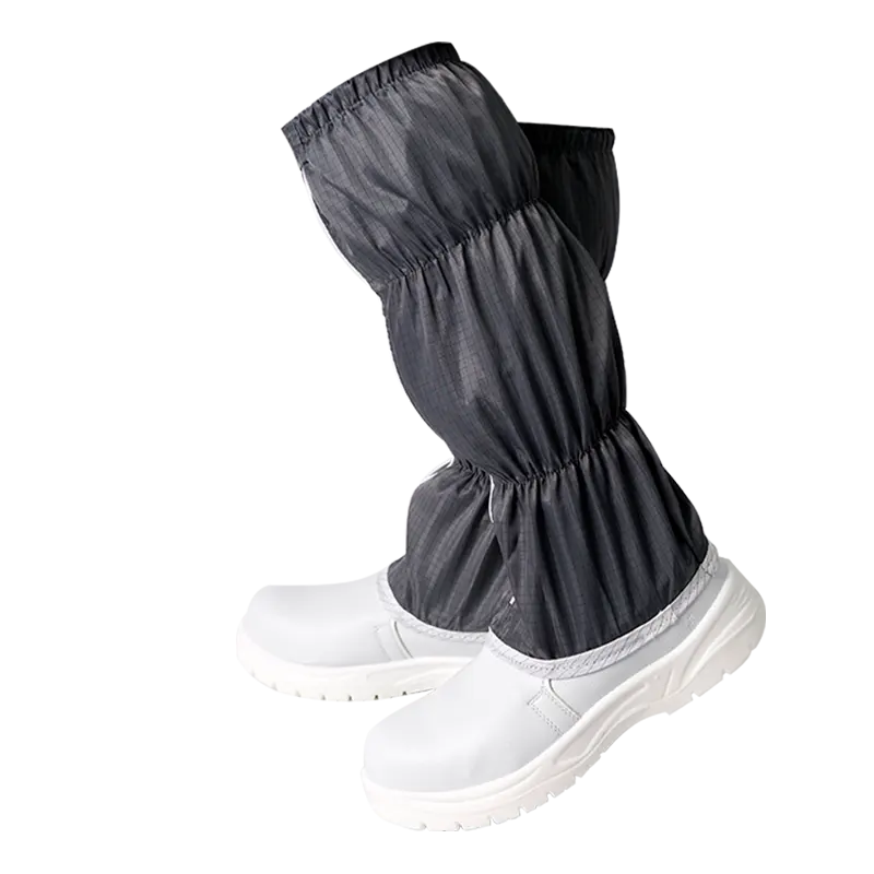 Chaussures de sécurité antistatiques Bottes hautes maille rayée laboratoire industriel tête en acier anti-écrasement alimentaire blanc propre ESD chaussures