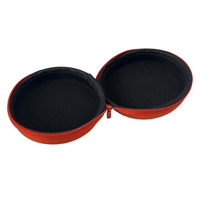 Vente en gros d'étui à fermeture éclair couleur rouge design simple sac de rangement pour pièces de monnaie en forme ronde EVA personnalisé