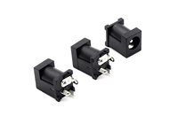 Prise d'alimentation verticale droite DC012A-2.0, contact en cuivre résistant aux hautes températures, boîtier en nylon, pour circuit imprimé, IP40, 0,5A, 50V