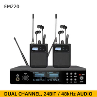 Système de monitoring intra-auriculaire sans fil double canal Gooermi EM220, audio 24 bits 48 kHz avec 2 récepteurs bodypack pour scène live