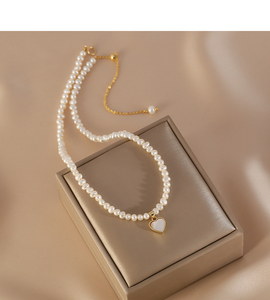 Collar de Perlas Naturales Originales 1482 con Forma de Corazón de Durazno, Regalo para el Día de San Valentín - Product Image 5