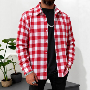 Chemises en flanelle en polyester et élasthanne à la vente chaude, épaisses, 280 g/m², étiquettes personnalisées, boutons, vente en gros - Product Image 1