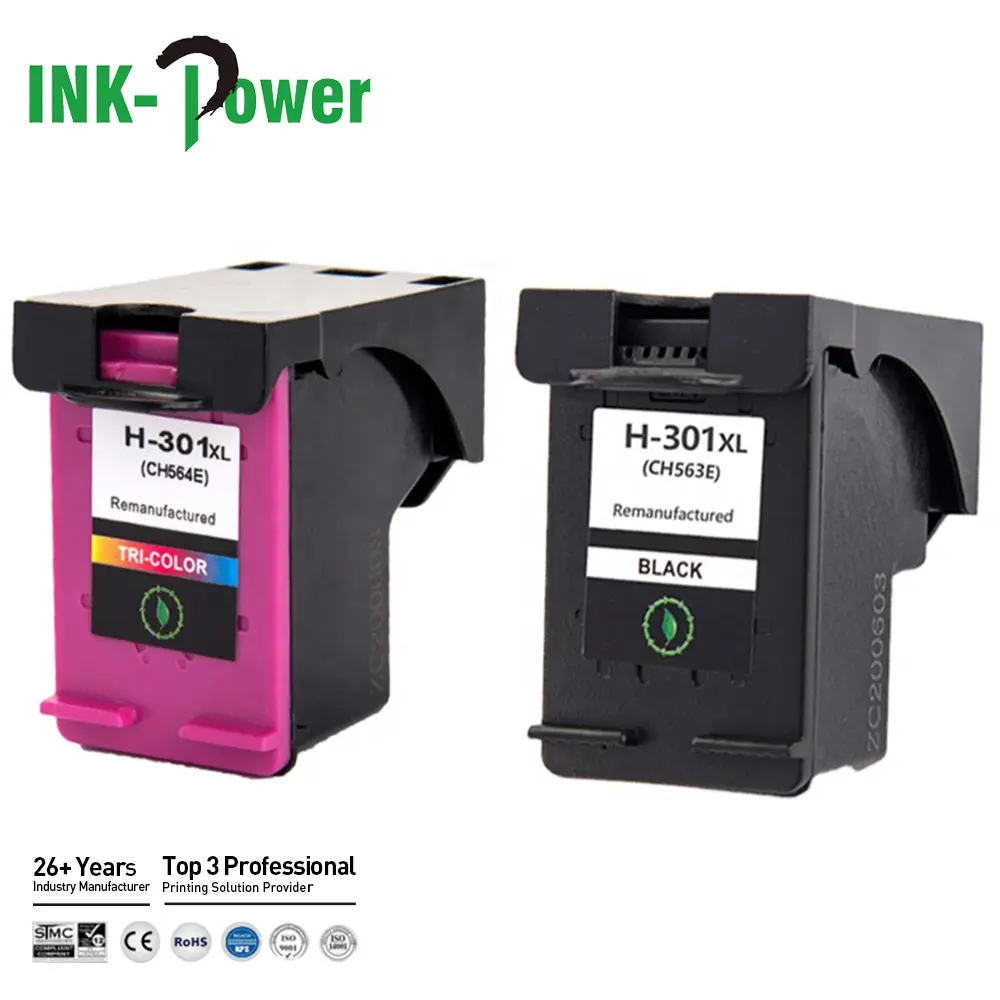 INK-POWER 301 XL 301XL Premium Color Remanufactured Inkjet Ink Cartridge for HP Deskjet 1050 2540 3054A 3510 eAIO Printer
