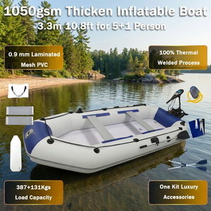 Bateau pneumatique Solarmarine 3,3 m pour <span class=keywords><strong>5</strong></span> personnes, 100 % soudé à chaud, sans colle, plancher en PVC, kayak de pêche pour jeux aquatiques en famille - Product Image 1