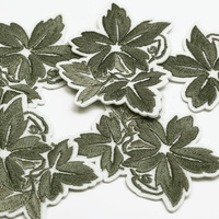 Patch brodé en chenille 3D personnalisé, motif feuille, thermocollant, applique florale pour vêtements, chapeaux, vestes, sacs à dos, patch DIY