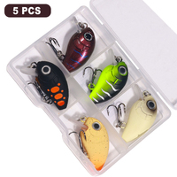 Umpan pancing buatan, 5 buah/kotak Set NEWUP 2.8cm 2g umpan pancing ikan kecil plastik keras umpan pancing Crankbait kombo