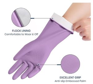 Gants de nettoyage ménager en latex Nettoyage de cuisine Gants durables imperméables - Product Image 6