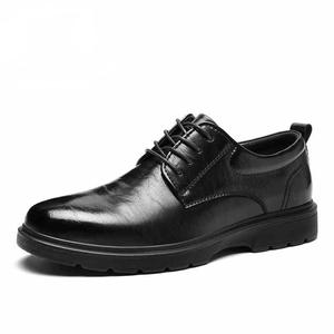Zapatos de Hombre Otoñales con Cordones, Estilo Británico, Suela Gruesa, Color Sólido, Cuero Genuino, Aumentan la Estatura, Antideslizantes y Duraderos - Product Image 4