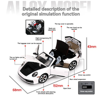 Modèle de voiture en alliage moulé sous pression sous licence officielle 1:32 Porsche 911 Taega avec son et lumière, voiture de sport à rétrofriction, jouet en métal pour enfant