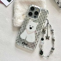 Coque souple en TPU Premium à motif de dessin animé, plumes et pois, peinte à la main pour iPhone 17 Pro/14/13/16 SE, XR/XS Max, 8 Plus