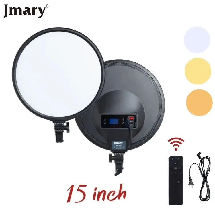 Nueva Venta caliente de fábrica Jmary Luz de estudio ultrafina, luz de retrato regulable de 15 pulgadas 40W, luz redonda de estudio led