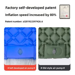 Outdoor Foldable Inflatable Camping Mattress Foot-Pedal Automatic Inflation TPU Material Diamond Design - Product Image 4