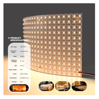 Panneau LED flexible haute densité 576 LED/feuille SMD2835, DC24V, 2700K-6500K, CRI élevé, sans points noirs, pour éclairage décoratif intérieur