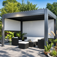 Pergola extérieure contemporaine en aluminium robuste OEM 3x3 3x4 4x6m avec capteur de pluie, installation facile pour patio