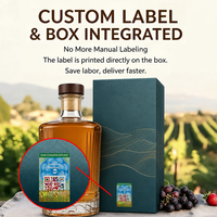 Coffret Cadeau de Luxe pour Whisky avec Boîte en Carton et Étiquette Anti-Contrefaçon, Emballage Personnalisé pour Bouteille Unique de Spiritueux avec Scellé VOID, OEM