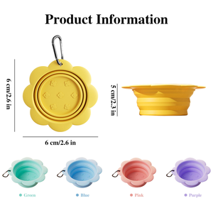 Nouveau bol <span class=keywords><strong>pour</strong></span> animaux de compagnie en silicone de qualité alimentaire pliable en forme de fleur, bol à eau portable <span class=keywords><strong>pour</strong></span> chien et chat en plein air, non toxique, inodore, fournitures <span class=keywords><strong>pour</strong></span> animaux de compagnie - Product Image 6