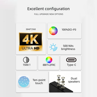 Moniteur portable tactile 4K de 17,3 pouces avec luminosité de 500 nits et gamme de couleurs 100% DCI-P3