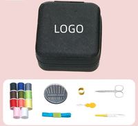 Kit de couture portable multifonctionnel pour la maison, avec logo imprimable, coupe-fil, aiguille et boîte de rangement pour la couture domestique