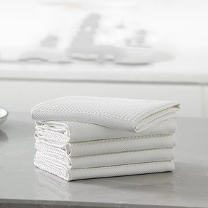 Đa chức năng Waffle vải trắng Terry sợi nhỏ khăn hộ gia đình Bộ đồ ăn lau kích thước lớn - Product Image 2