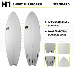 Vente en gros d'usine OEM Planche de surf courte personnalisée |   Planche de surf standard en résine polyester, fibre de verre et mousse PU, laminée à la main, 6'2" 36.3L - Product Image 1