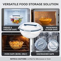 Grands contenants en verre de 3500 ml avec couvercles, récipients hermétiques avec poignée de transport pour le stockage des aliments, la préparation des repas et les restes, congélateur