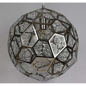 Stainless Steel Diamond Ball Pendant <b>Light</b> Round E27 LED Single-Head Chandelier For <b>Dining</b> Room Living Room Bar Hotel - Product Image 3