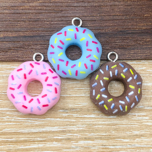 Colgante de donut de resina colorido para hacer pulseras, accesorio de joyería DIY, forma redonda, material de plástico epoxi - Product Image 2