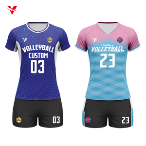 Op maat gemaakte, gesublimeerde, ademende plus size volleybaluniform voor dames van hoge kwaliteit, zomer volleybalshirt Wv96 - Product Image 1