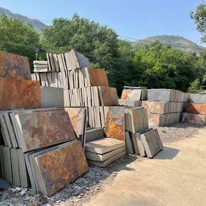 Tuiles d'ardoise rustiques brun-rouille pour l'extérieur, vente en gros, tuiles de sol en ardoise rustique pour pavés - Product Image 6