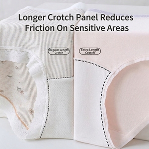 Culottes en coton uni doux et confortables, imprimées sans coutures, pour adolescentes et <span class=keywords><strong>étudiant</strong></span>es, écologiques - Product Image 4