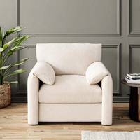 Chaise longue moderne chaise d'appoint siège confortable fauteuil surdimensionné en velours côtelé salon canapé simple chaise pour chambre