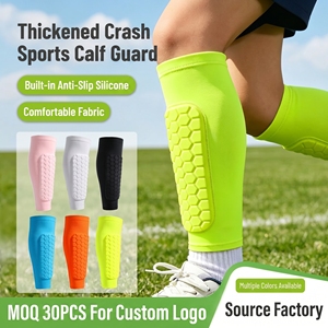 Manchon de compression respirant à séchage rapide pour mollets, avec protection de tibia en EVA alvéolé, pour football, basketball, <span class=keywords><strong>volleyball</strong></span> - Product Image 3