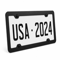 Cadre de plaque d'immatriculation en métal personnalisé de qualité supérieure, style aluminium, finition colorée avec fixation renforcée pour concessionnaires automobiles