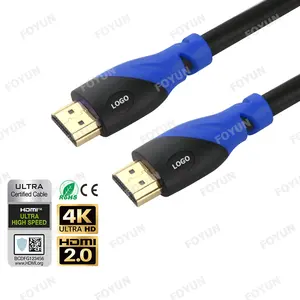 Proyektor layar HD 60hz 2.0 4k, kabel HDMI jalur Video dan antarmuka Multimedia definisi tinggi Mode ganda