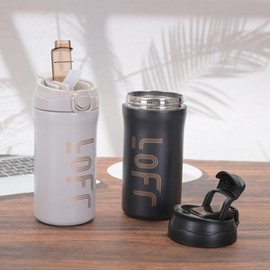 Autumn Winter 316 Stainless Steel Double-layer Vacuum Insulated <b>Large</b> Capacity Boiling Water <b>Safe</b> Travel Mug Portable Straw - Product Image 3