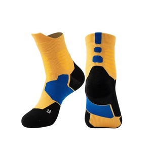 Surtido de colores Jacquard tejido respirar libremente hombres grueso tubo medio poliéster mujeres Jogging correr baloncesto juego Calcetines - Product Image 2