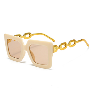 Nuevo diseño de lujo de moda de gran tamaño cuadrado mujeres <span class=keywords><strong>gafas</strong></span> de sol cadena única piernas huecas <span class=keywords><strong>gafas</strong></span> de sol - Product Image 5