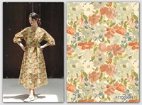    Tissu en coton 100 % pour robe femme, imprimé floral numérique, pour quilting, travaux manuels, couture DIY
