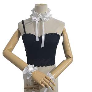 تصميم خادمة اليد عبر الحدود اكسسوارات كوس أسود أبيض الرجعية سلسلة المختنق النسيج حزام الرقبة كاذبة الترقوة سلسلة القوطي نمط - Product Image 5