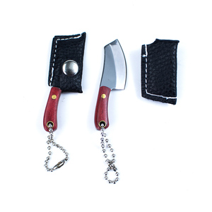 The Hobbyworker Stainless Steel <b>Mini</b> Cleaver Knife Versatile EDC Keychain with <b>Bottle</b> Opener, Sheath & Sharpener Pendant - Product Image 3