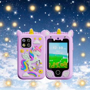 Smartphone jouet pour enfants avec jeux MP3, fonction de rappel quotidien, appareil photo numérique à écran tactile avec étui en silicone - Product Image 3