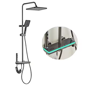 Clé de piano <span class=keywords><strong>cascade</strong></span> affichage numérique douches intelligentes 4 fonctions robinets de bain et de douche Kit de système de douche - Product Image 1