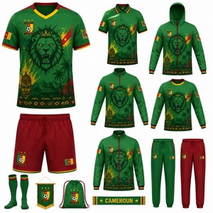 Conjunto Completo de Uniforme de Fútbol de Camerún para la Copa <span class=keywords><strong>Mundial</strong></span> 2026, Camiseta y Pantalones Cortos - Product Image 3