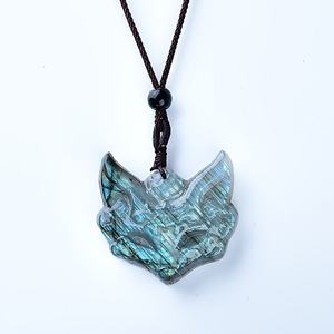 Collier pendentif masque de renard en labradorite de haute qualité Crystalhola, gravé par impression numérique, 2,7 cm, tendance mode bohème, vente en gros - Product Image 5